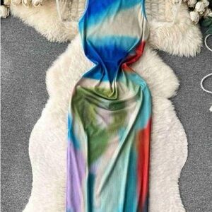 Multicolor Tie-Dye Maxi Dress